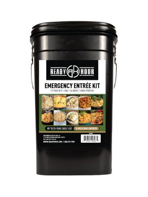 Ready Hour, Emergency Meal Entrées, Real Non-Perishable Meals, 25-Year Shelf Life, Portable Flood-Safe Container, 120 Servings Ready Hour, Emergency Meal Entrées, Real Non-Perishable Meals, 25-Year Shelf Life, Portable Flood-Safe Container, 120 Servings