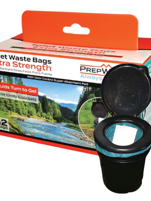 PrepWell Toilet Waste Bags Extra Strength with Super Absorbent Pad (12 Count) - with Advanced Odor Control System - Extra Large - Fits All Buckets and Camping Toilets (Extra Strength, 12) PrepWell Toilet Waste Bags Extra Strength with Super Absorbent Pad (12 Count) - with Advanced Odor Control System - Extra Large - Fits All Buckets and Camping Toilets (Extra Strength, 12)